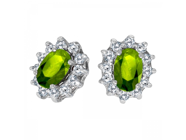 14k White Gold Oval Peridot And 25 Total Ct Diamond Earrings 14k White Gold Oval Peridot And 25 Total Ct Diamond Earrings E8031xw 08 From Enhancery Jewelers San Go Ca
