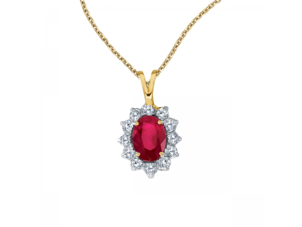 14k Yellow Gold Oval Ruby Pendant With Diamonds P2404 07 Pendants From David Mann Jewelers Geneseo Ny - 14k Gold Diamond And Ruby Pendant 14k Yellow Gold Oval Ruby Pendant With Diamonds P2404 07 Pendants From David Mann Jewelers Geneseo Ny - 14k Gold Diamond And Ruby Pendant