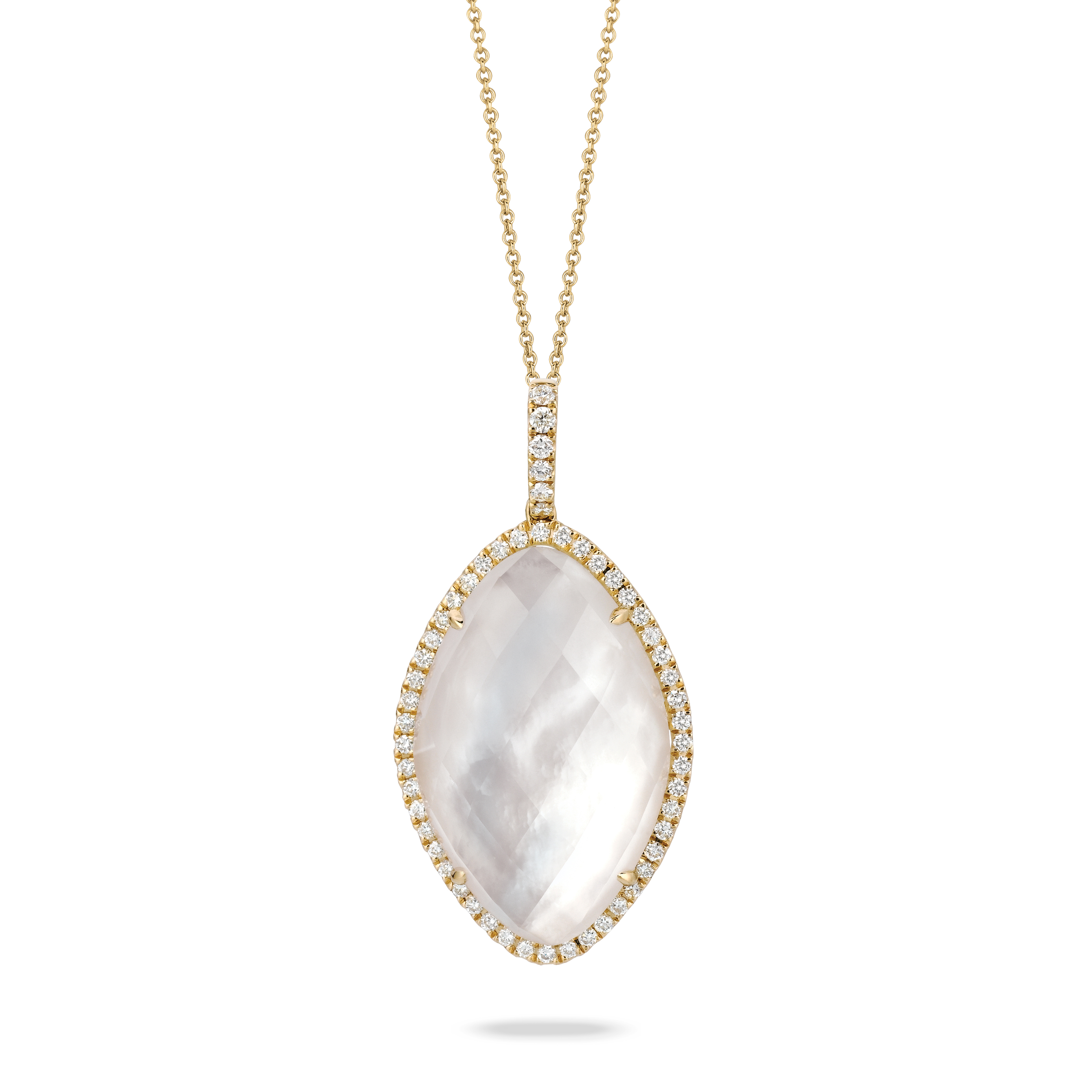 18K Yellow Gold Pearl Pendant by Dove