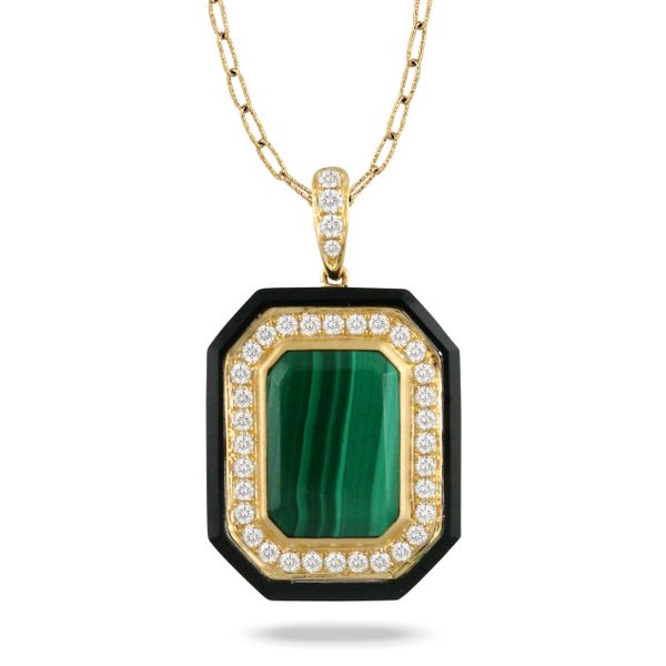 18K Yellow Gold Onyx Pendant by Dove
