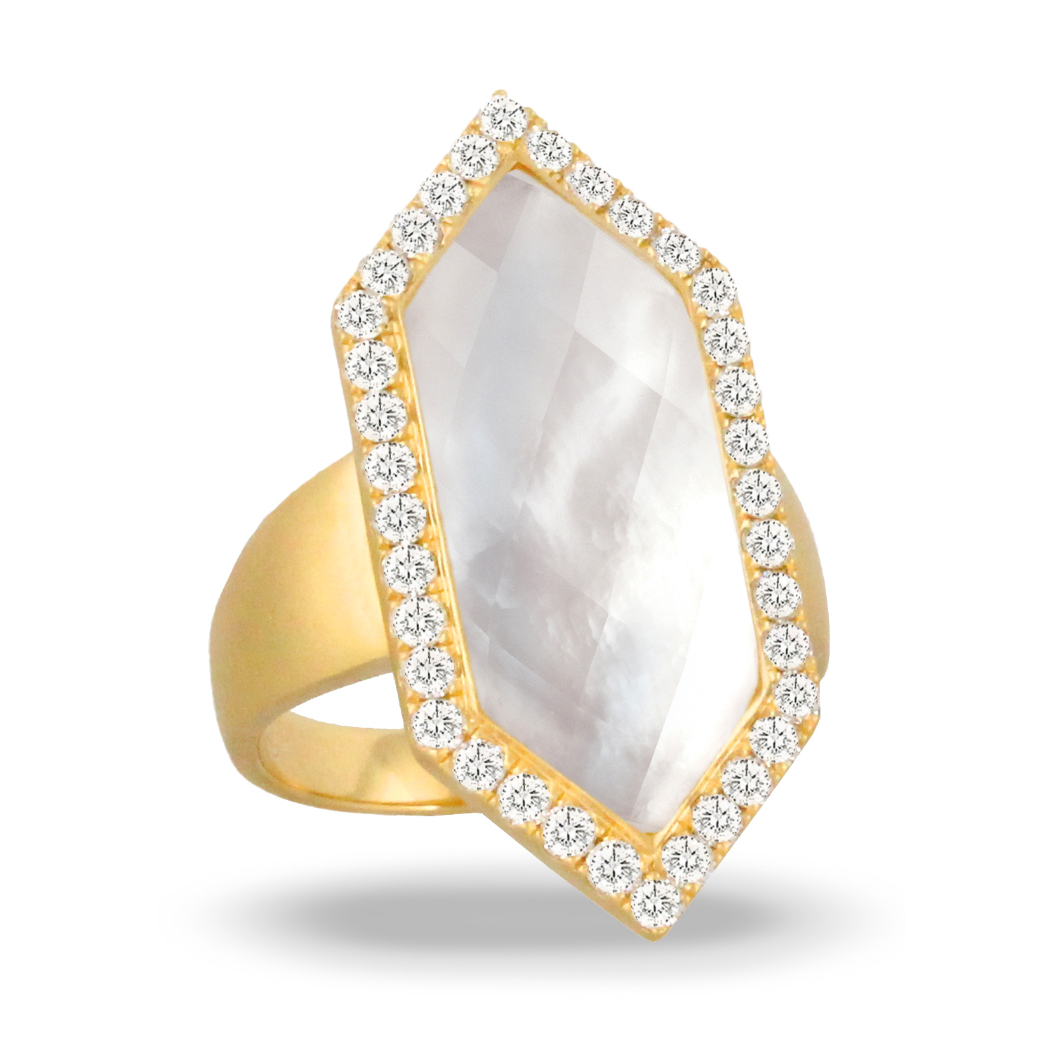 18K Yellow Gold Pearl Fashion Ring by Dove