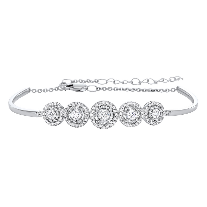 14KT White Gold & Diamond Classic Book Tru Reflection Bangle    - 1-1/2 ctw - Our beautiful Tru Reflections Prong Set Diamond Bangle in 14K White Gold (1 1/2 ct. tw.)  is the perfect jewelry choice for you or your loved one. We have engagement rings, wedding bands, earrings, and so much more.