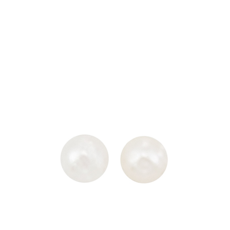14KT White Gold Classic Book Akoya Pearl Stud Earrings by Gems One