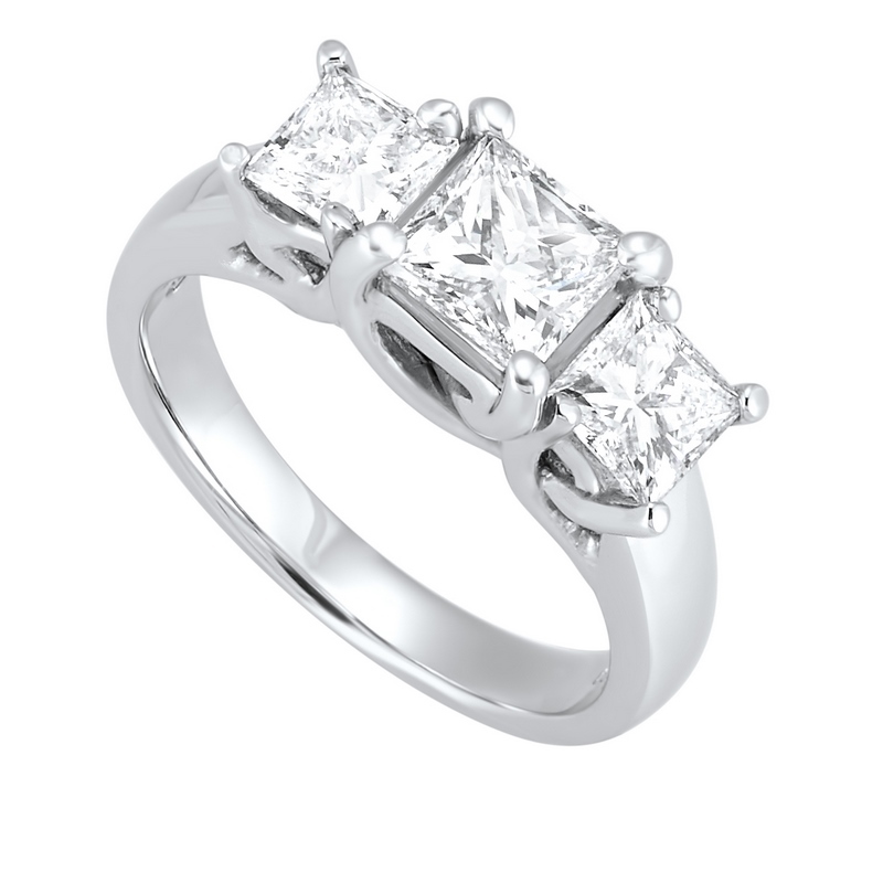 14KT White Gold & Diamond Classic Book 3 Stone Bridal Set Ring  - 3/4 ctw - Our beautiful 14K White Gold 3 Stone Princess Prong Ring (3/4 ct. tw.)  is the perfect jewelry choice for you or your loved one. We have engagement rings, wedding bands, earrings, and so much more.