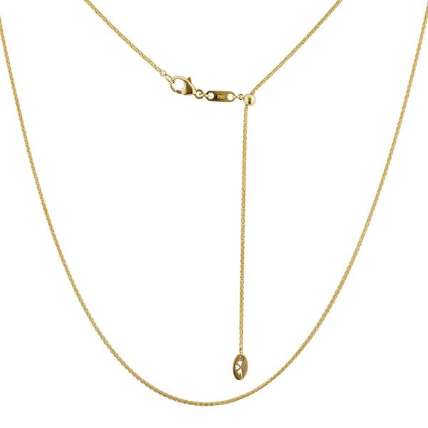 Adjustable Heavyweight Wheat Chain in 18K Yellow Gold by Hearts on Fire