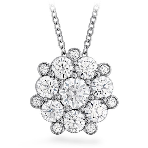 1.45 ctw. Beloved Cluster Diamond Pendant in 18K White Gold - Beloved Cluster Diamond Pendant set in 18K White Gold, Hearts On Fire 1.45 ctw.