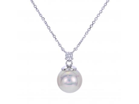 14KT White Gold Akoya Pearl Necklace by Imperial Pearls