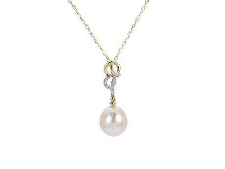 14KT Yellow Gold Freshwater Pearl Pendant by Imperial Pearls