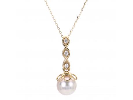 14KT Yellow Gold Akoya Pearl Pendant by Imperial Pearls