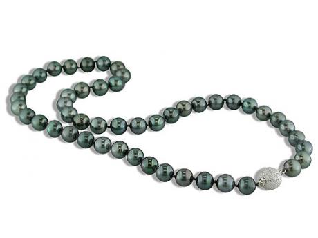 14KT White Gold Tahitian Pearl Necklace by Imperial Pearls