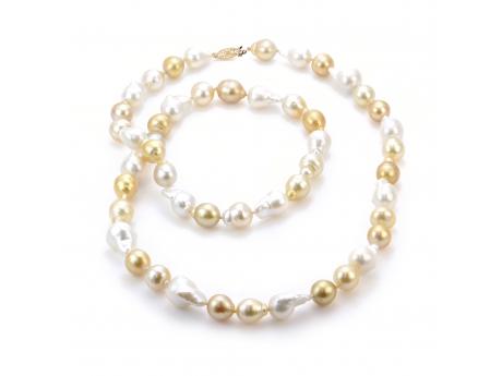 14KT Yellow Gold  Golden South Sea Pearl Necklace by Imperial Pearls