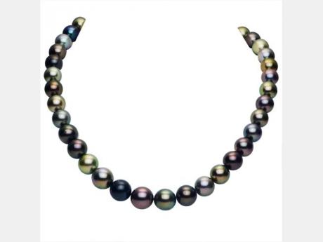14KT White Gold Tahitian Pearl Necklace by Imperial Pearls