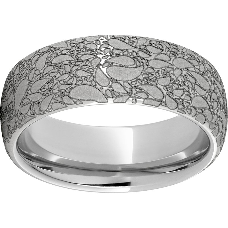 Serinium® Domed Band with Carnaby Laser Engraving by Jewelry Innovations