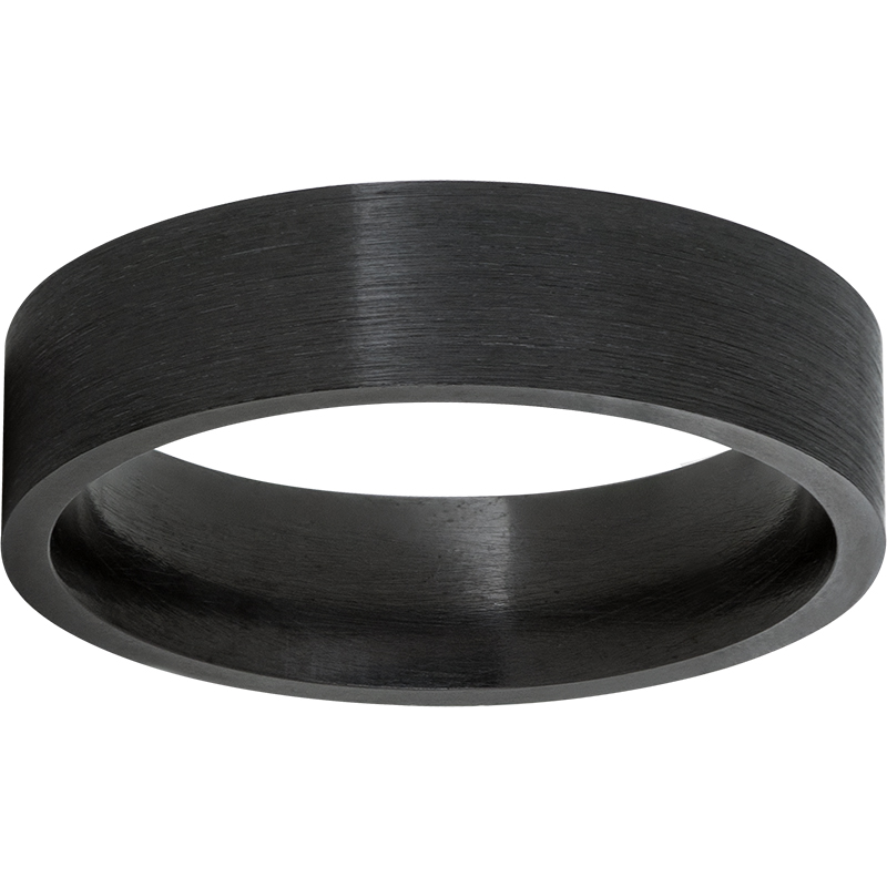 Black Zirconium Flat Band with Satin Finish by Jewelry Innovations
