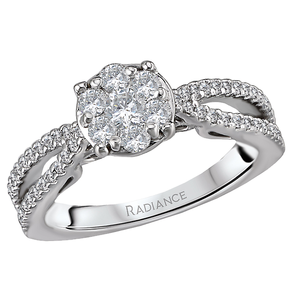 Halo Cluster Diamond Ring by Radiance