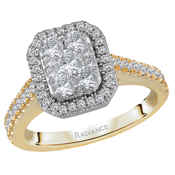Halo Diamond Cluster Ring by Radiance