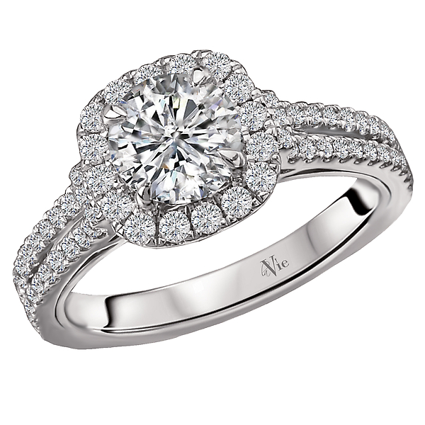 Halo Semi-Mount Diamond Ring by La Vie