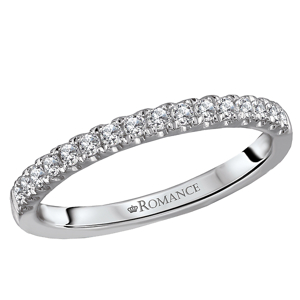 Matching Wedding Band - This is a gorgeous sparkling wedding band with round brilliant cut diamonds set in 14kt white gold. (D 1/5 carat total weight)