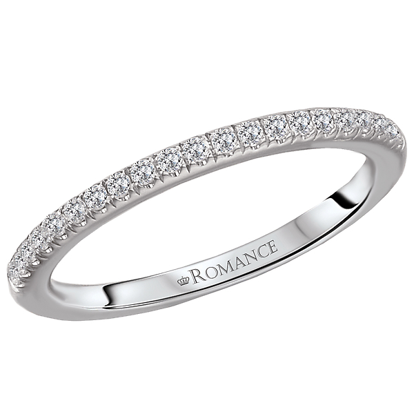 Matching Wedding Band - This is a Matching Wedding Band Created in 14kt White Gold with Round Sparkling Diamonds. (D 1/6 carat total weight)