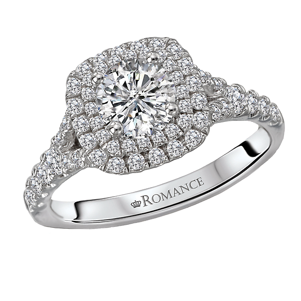 Halo Semi-Mount Diamond Ring by Romance Diamond