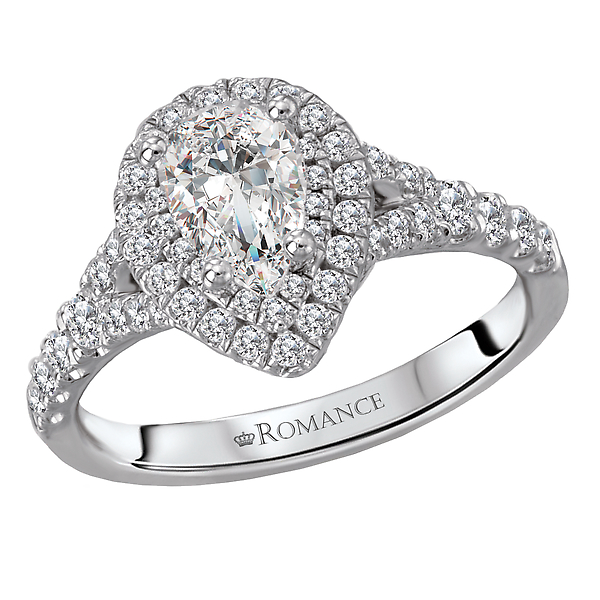 Halo Semi-mount Diamond Ring by Romance Diamond