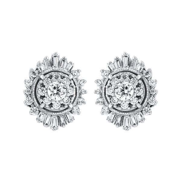 14k White Gold Diamond Earrings by Ostbye