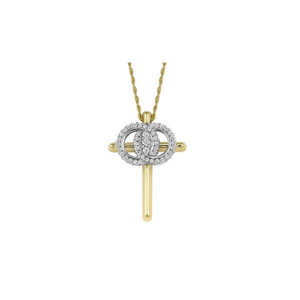 14k White Gold Diamond Cross by Diamond Marriage Symbol