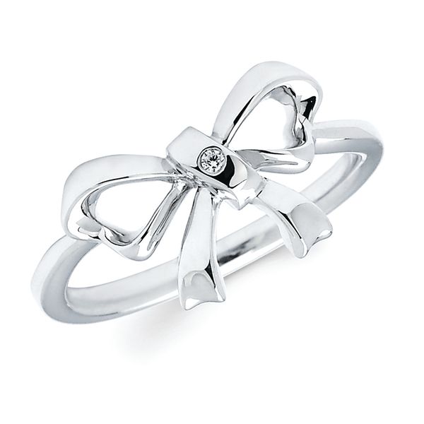 Sterling Silver Diamond Fashion Ring - Diva Diamonds® Bow Ring in Sterling Silver with .01 Ct. Diamond