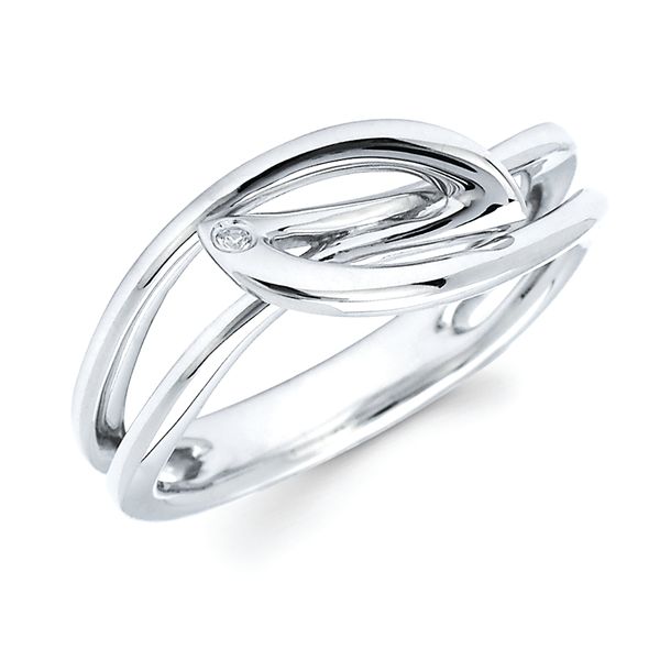 Sterling Silver Diamond Fashion Ring - Diva Diamonds® Crossover Ring in Sterling Silver with .01 Ct. Diamond