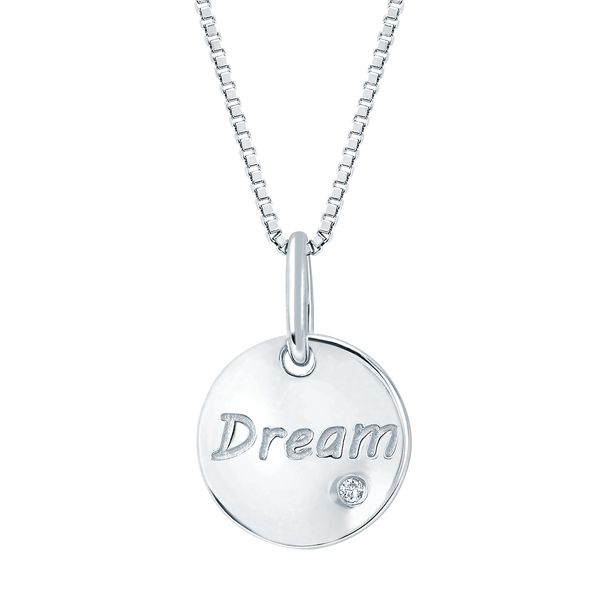Sterling Silver Diamond Pendant - Diva Diamonds® Dream Disc Pendant In Sterling Silver With .01 Ct. Diamond With 18