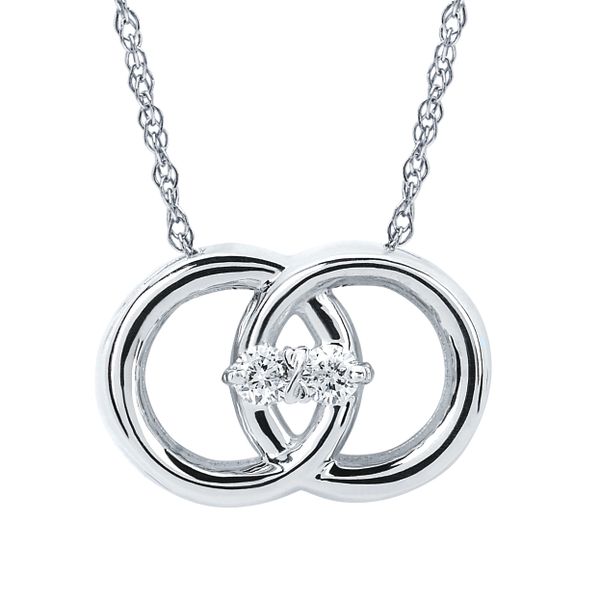 14k White Gold Diamond Pendant by Diamond Marriage Symbol
