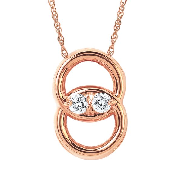 14k Rose Gold Diamond Pendant by Diamond Marriage Symbol