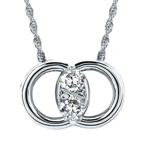 14k White Gold Diamond Pendant - Diamond Marriage Symbol® Pendant in 14K Gold with .50 Ctw. Diamonds