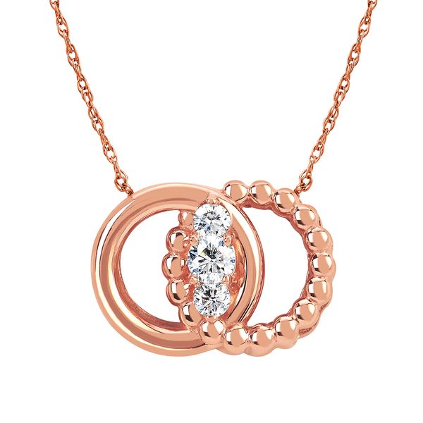 14k Rose Gold Diamond Pendant by Diamond Marriage Symbol