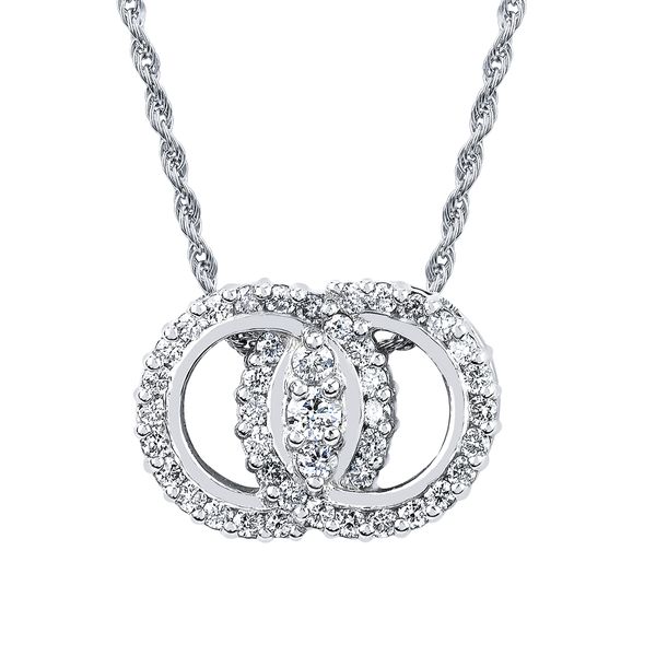 14k White Gold Diamond Pendant by Diamond Marriage Symbol