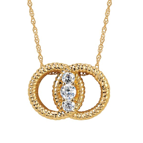 14k Yellow Gold Diamond Pendant by Diamond Marriage Symbol