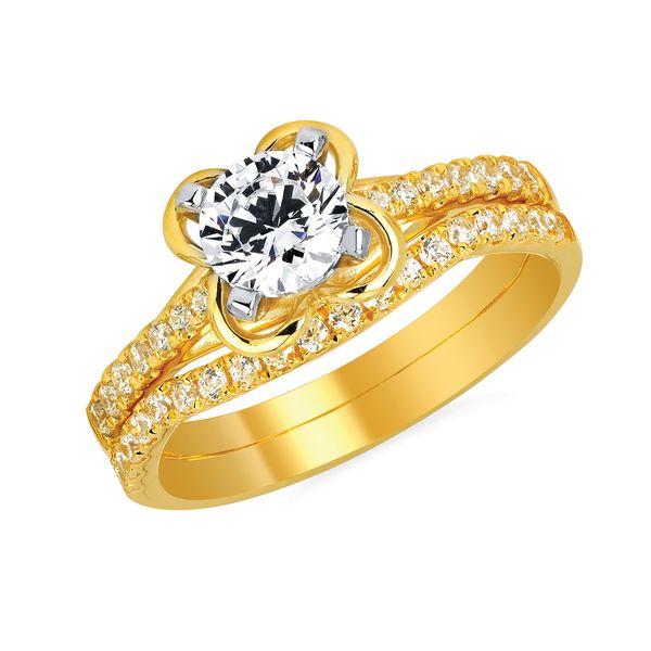14k Yellow Gold Bridal Set by Forever Elegant