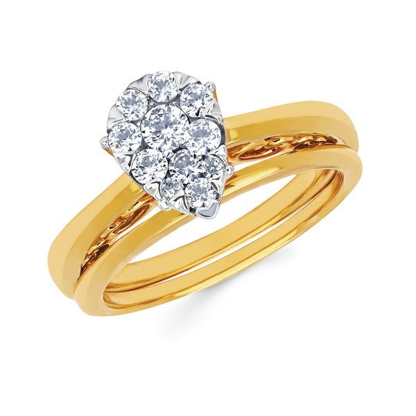 14k Yellow Gold Engagement Ring - i Cherish™ .50ctw Pear Shaped Diamond Ring in 14K Gold Engagement ring and wedding band sold separately