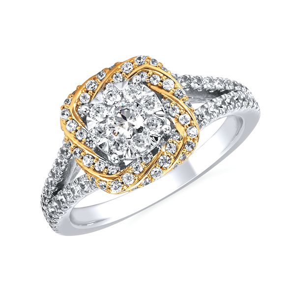 14k White & Yellow Gold Engagement Ring by Celebration