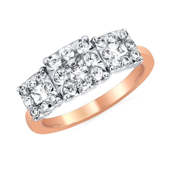 14k Rose & White Gold Engagement Ring - i Cherish™ 1 ctw. Diamond Ring in 14K Gold Engagement ring and wedding band sold separately