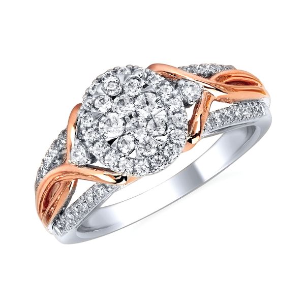 14k White & Rose Gold Engagement Ring - i Cherish™ 5/8 ctw. Diamond Ring in 14K Gold Engagement ring and wedding band sold separately