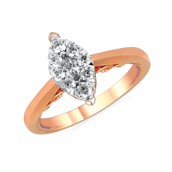 14k Rose Gold Engagement Ring - i Cherish™ 1/2 ctw. Marquis-shaped Diamond Ring in 14K Gold Engagement ring and wedding band sold separately
