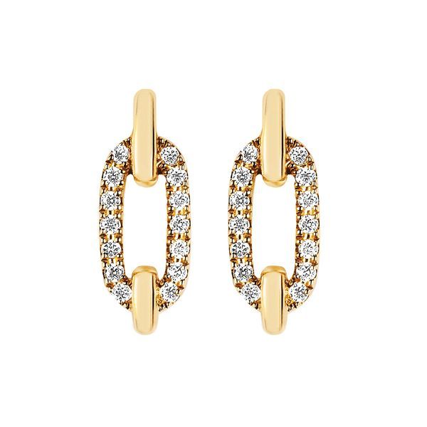 14k Yellow Gold Diamond Earrings - 0.08 Ctw. Diamond Earrings in 14K Gold