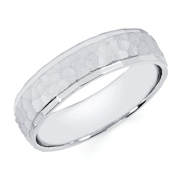 14k White Gold Engagement Ring - Lifestyle 6mm Ring in 14K Gold Engagement ring and wedding band sold separately