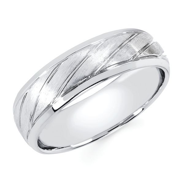 14k White Gold Engagement Ring - Lifestyle 6.75mm Ring in 14K Gold Engagement ring and wedding band sold separately