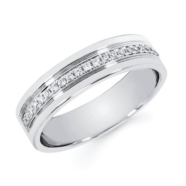 14k White Gold Engagement Ring - 1/5 Ctw. Diamond Lifestyle 6mm Ring in 14K Gold Engagement ring and wedding band sold separately