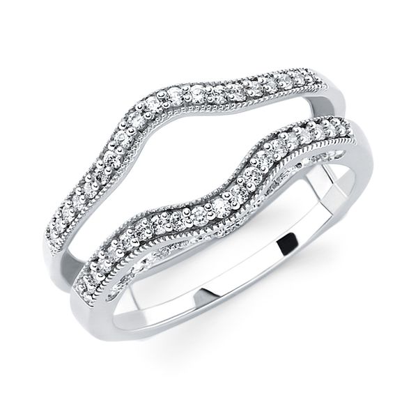 14k White Gold Ring Enhancer - 1/4 Ctw. Diamond Contour Bridal Insert in 14K Gold