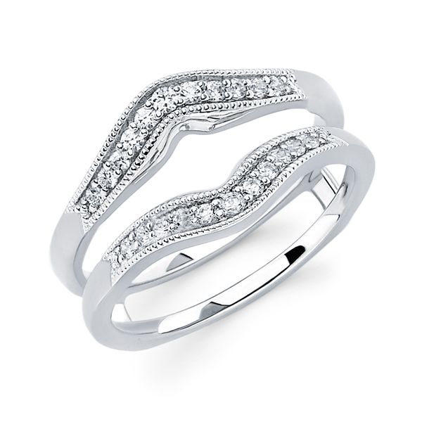 14k White Gold Ring Enhancer - 1/4 Ctw. Diamond Contour Bridal Insert in 14K Gold
