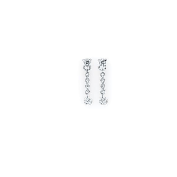 14k White Gold Diamond Earrings - Shimmering Diamonds® Dangling Earrings in 14K Gold with 1/4 Ctw. Diamonds