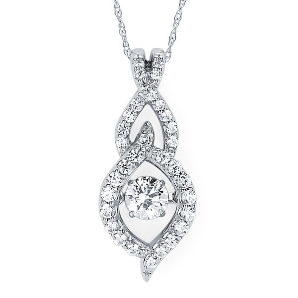14k White Gold Diamond Pendant by Shimmering Diamonds